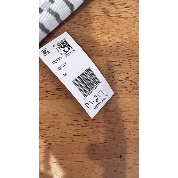 Weatherproof Vintage Women's Striped Drop Shoulder Top Gray Sz Medium NWT P1-217 - Picture 5 of 13